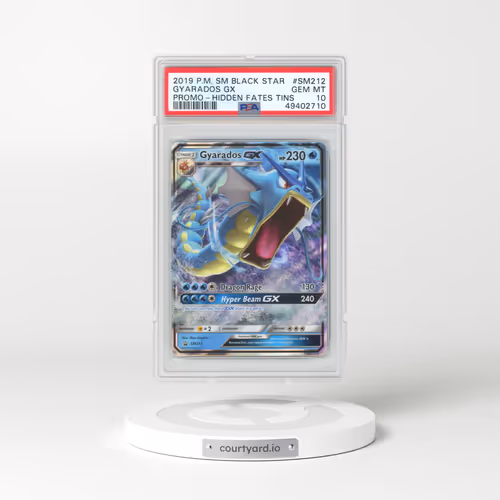 2019 Pokémon SM Black Star Promo #SM212 Gyarados GX - Holo Hidden Fates Tins (PSA 10 GEM MINT)
