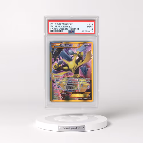 2016 Pokémon XY Fates Collide #125 Alakazam EX - Holo Full Art Secret (PSA 9 MINT)