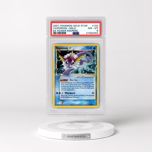 2007 Pokémon EX Power Keepers #102 Vaporeon - Holo Gold Star (PSA 8 NM-MT)