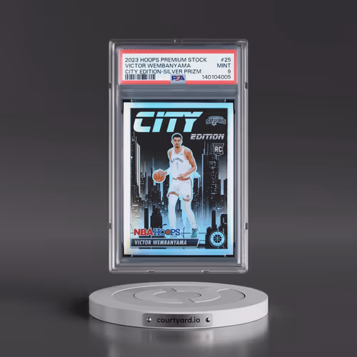 2023 Panini Hoops Premium Stock City Edition #25 Victor Wembanyama - Silver Prizm (PSA 9 MINT)