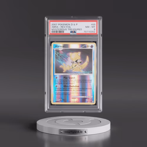 2007 Pokémon Diamond & Pearl Mysterious Treasures #69 Abra - Reverse Foil (PSA 8 NM-MT)