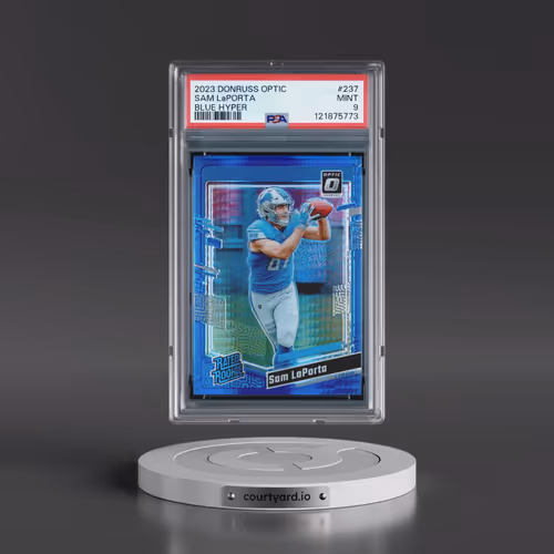 2023 Panini Donruss Optic #237 Sam LaPorta - Blue Hyper (PSA 9 MINT)