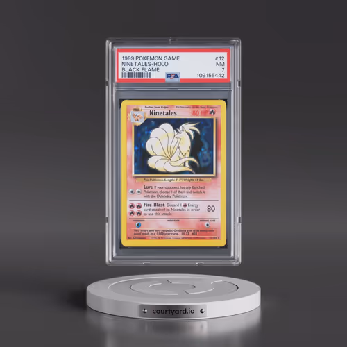 1999 Pokémon Game #12 Ninetales - Holo Black Flame (PSA 7 NM)