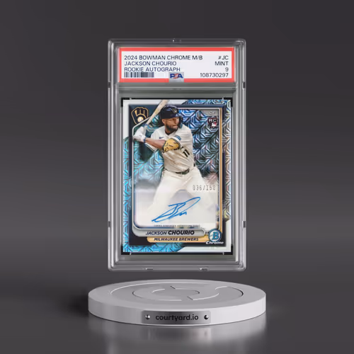 2024 Bowman Chrome Mega Box Mega Chrome Rookie Autographs #JC Jackson Chourio (PSA 9 MINT)