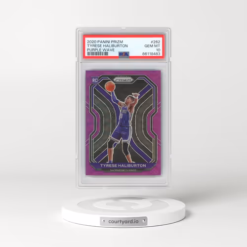 2020 Panini Prizm #262 Tyrese Haliburton - Purple Wave (PSA 10 GEM MINT)