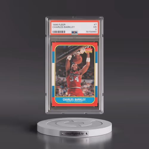 1986 Fleer #7 Charles Barkley (PSA 5 EX)