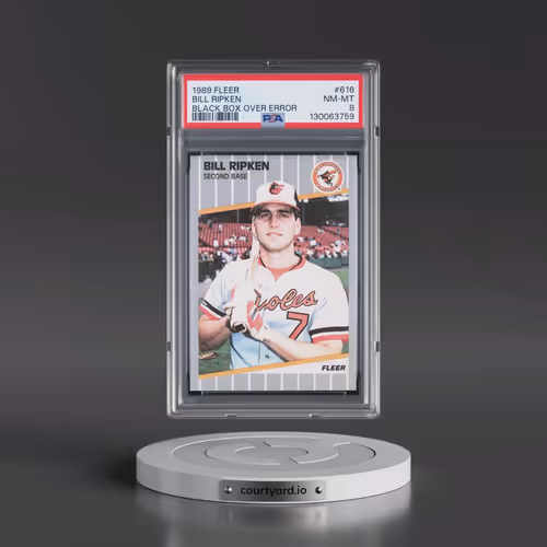 1989 Fleer #616 Bill Ripken - Black Box Over Error (PSA 8 NM-MT)