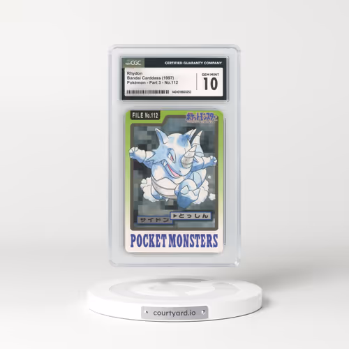 1997 Japanese Bandai Carddass #112 Rhydon (CGC 10 GEM MINT)