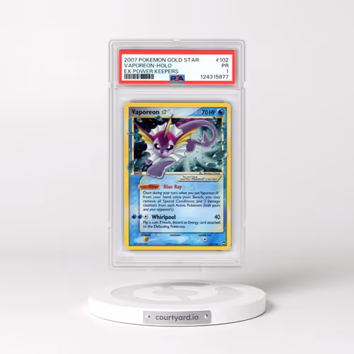 2007 Pokémon EX Power Keepers #102 Vaporeon - Holo Gold Star (PSA 1 PR)