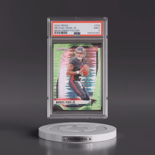 2024 Panini Prizm #378 Michael Penix Jr. - Neon Green Pulsar (PSA 9 MINT)