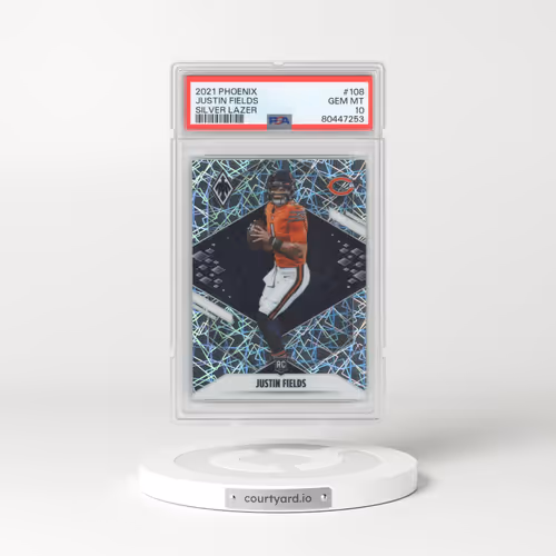 2021 Panini Phoenix #108 Justin Fields - Silver Lazer (PSA 10 GEM MINT)