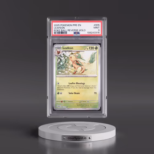 2025 Pokémon Pre EN-Prismatic Evolutions #005 Leafeon - Reverse Holo Poke Ball (PSA 9 MINT)