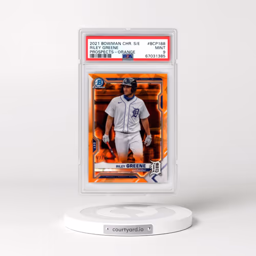 2021 Bowman Chrome Sapphire Edition Prospects #BCP188 Riley Greene - Orange (PSA 9 MINT)