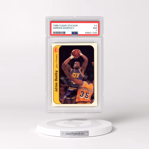1986 Fleer Sticker #3 Adrian Dantley (PSA 7 NM)