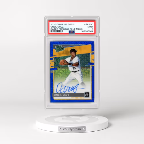 2020 Panini Donruss Optic Rated Prospects #RPSOC Oneil Cruz - Signature-Blue Mojo (PSA 9 MINT)