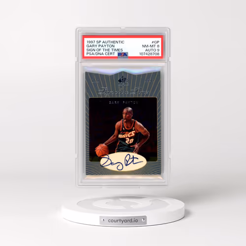 1997 SP Authentic Sign of the Times #GP Gary Payton (PSA 8 NM-MT)