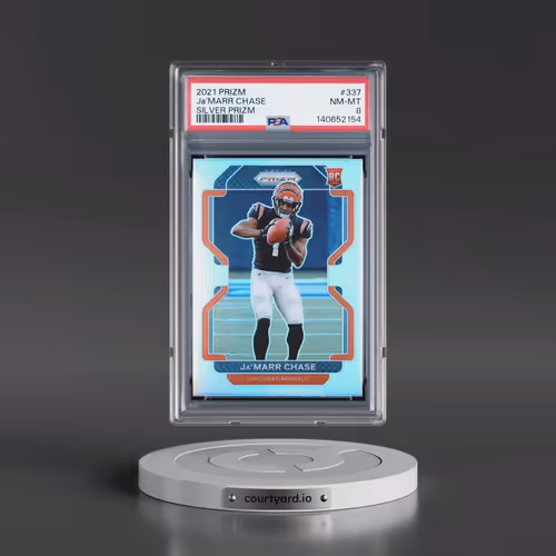 2021 Panini Prizm #337 JA'Marr Chase - Silver Prizm (PSA 8 NM-MT)