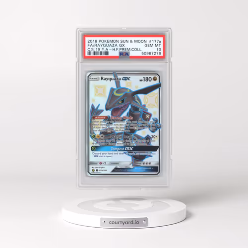 2018 Pokémon Sun & Moon Celestial Storm #177a Rayquaza GX - Holo Full Art 2019 Yellow A Hidden Fates