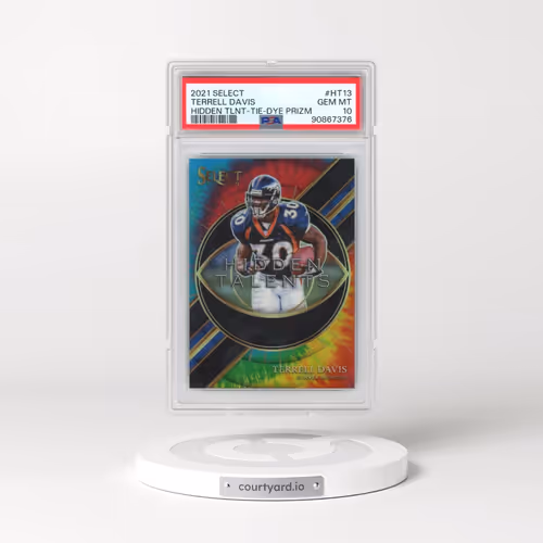 2021 Panini Select Hidden Talents #HT13 Terrell Davis - Tie-Dye Prizm (PSA 10 GEM MINT)