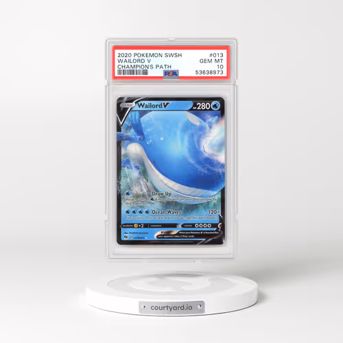2020 Pokémon Sword & Shield Champion's Path #013 Wailord V - Holo (PSA 10 GEM MINT)