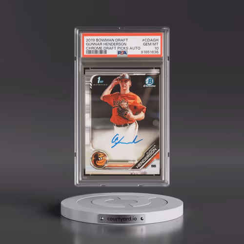 2019 Bowman Draft Chrome Draft Picks Autograph #CDAGH Gunnar Henderson (PSA 10 GEM MINT)