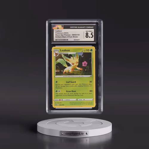 2022 Pokémon Swsh Black Star Promo #191 Leafeon - Holo Brilliant Stars Three Pack Blisters (CGC 8.5