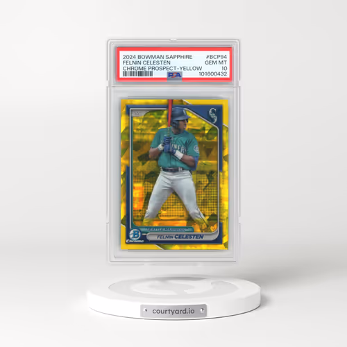 2024 Bowman Sapphire Edition Chrome Prospects #BCP94 Felnin Celesten - Yellow (PSA 10 GEM MINT)