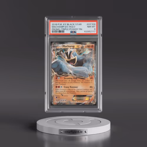 2016 Pokémon XY Black Star Promo #XY108 Machamp EX - Holo Holo Triple Power Tin (PSA 8 NM-MT)