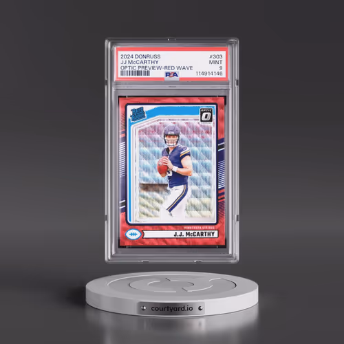 2024 Panini Donruss #303 JJ McCarthy - Optic Preview-Red Wave (PSA 9 MINT)
