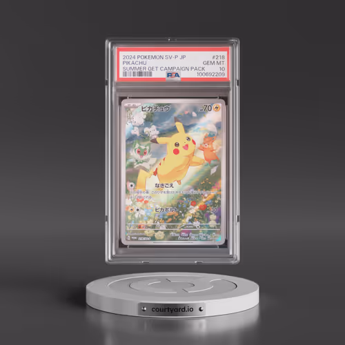 2024 Pokémon SV-P Promo #218 Pikachu - Summer of Pokeca Is Here! Promo Card Get Campaign Pack (PSA 10 GEM MINT)