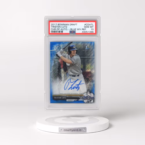 2017 Bowman Draft Chrome Draft Picks Autographs #CDATL Tristen Lutz - Blue Wave Refractor (PSA 10 GE