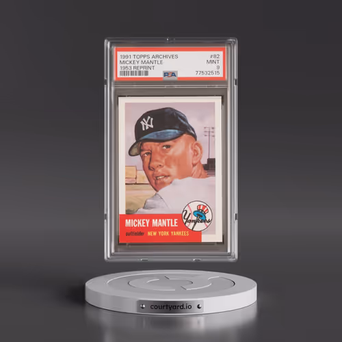 1991 Topps Archives 1953 Reprint #82 Mickey Mantle (PSA 9 MINT)