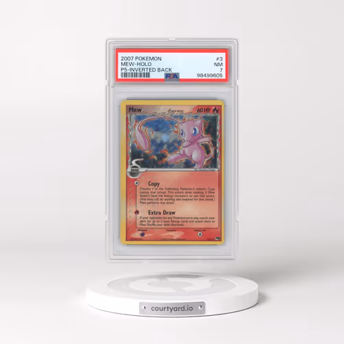 2007 Pokémon Pop Series 5 #3 Mew - Holo Inverted Back Error (PSA 7 NM)