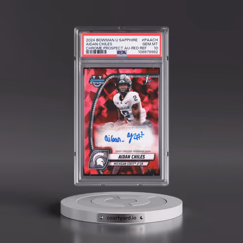 2024 Bowman University Chrome Bowman Chrome Sapphire Prospect Autographs #PAACH Aidan Chiles - Red R