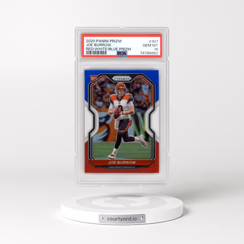 2020 Panini Prizm #307 Joe Burrow - Red/White/Blue Prizm (PSA 10 GEM MINT)