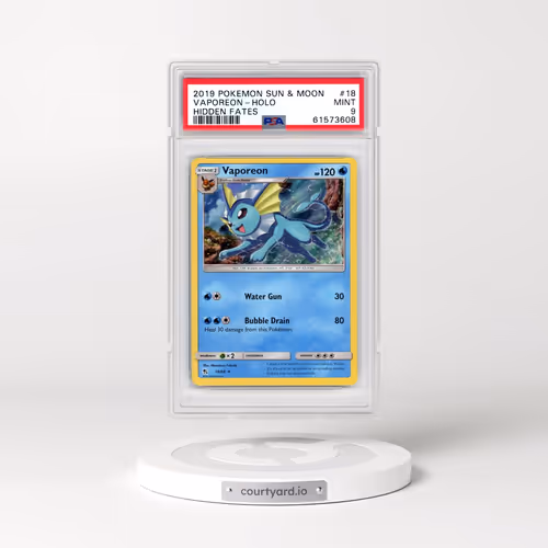 2019 Pokémon Sun & Moon Hidden Fates #18 Vaporeon - Holo (PSA 9 MINT)