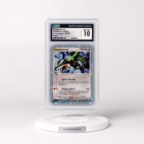2003 EX Dragon (2003 Copyright, w/ "e" Symbol) #97/97 Rayquaza ex - Holo (CGC 10 GEM MINT)
