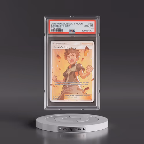 2019 Pokémon Sun & Moon Team Up #172 Brock's Grit - Full Art (PSA 10 GEM MINT)