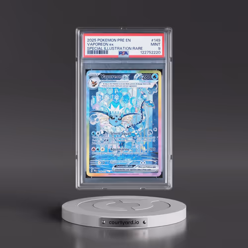 2025 Pokémon Pre EN-Prismatic Evolutions #149 Vaporeon EX - Holo Special Illustration Rare (PSA 9 MI