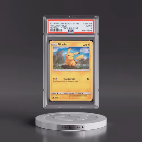 2019 Pokémon SM Black Star Promo #SM183 Pikachu - Holo Unbroken Bonds Single Pack Blisters (PSA 9 MI