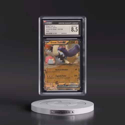 2023 Scarlet & Violet #123/198 Great Tusk ex - Holo (CGC 8.5 NM-MT+)