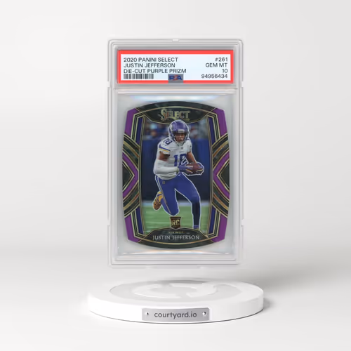 2020 Panini Select #261 Justin Jefferson - Die-Cut Purple Prizm (PSA 10 GEM MINT)
