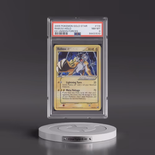 2005 Pokémon EX Unseen Forces #114 Raikou - Holo Gold Star (PSA 8 NM-MT)