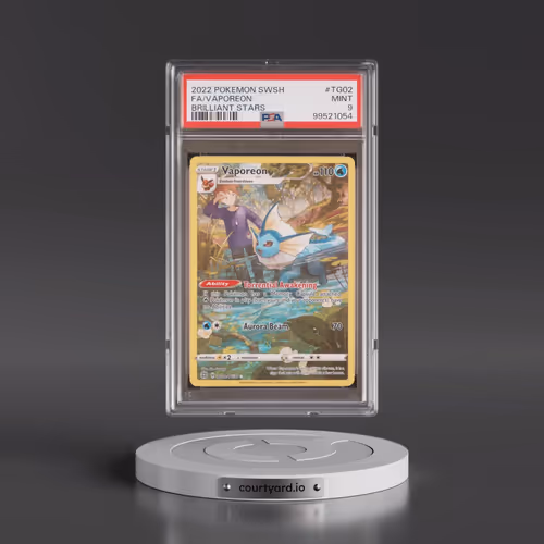2022 Pokémon Sword & Shield Brilliant Stars #TG02 Vaporeon - Full Art (PSA 9 MINT)