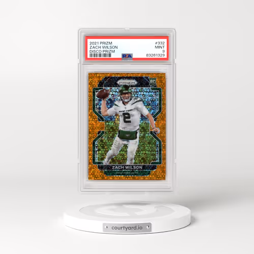 2021 Panini Prizm #332 Zach Wilson - Disco Prizm (PSA 9 MINT)