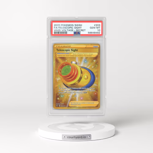 2020 Pokémon Sword & Shield Vivid Voltage #203 Telescopic Sight - Full Art Secret (PSA 10 GEM MINT)