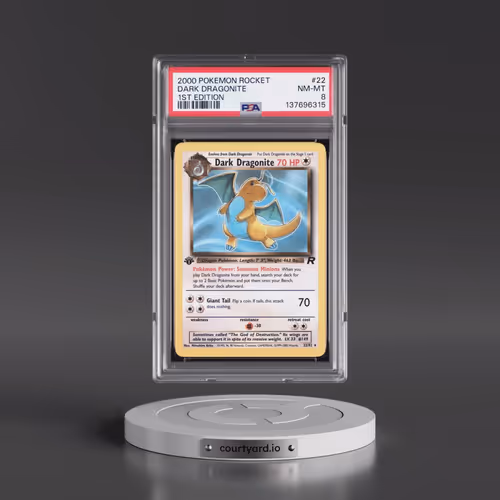 2000 Pokémon Rocket #22 Dark Dragonite - 1st Edition (PSA 8 NM-MT)
