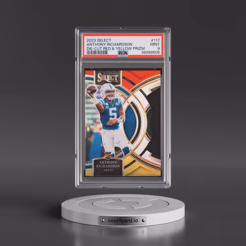 2023 Panini Select #117 Anthony Richardson - Die-Cut Red & Yellow Prizm (PSA 9 MINT)