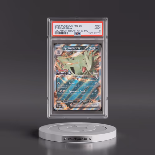 2025 Pokémon Pre EN-Prismatic Evolutions #064 Tyranitar EX - Holo Lucario EX & Tyranitar EX Premium