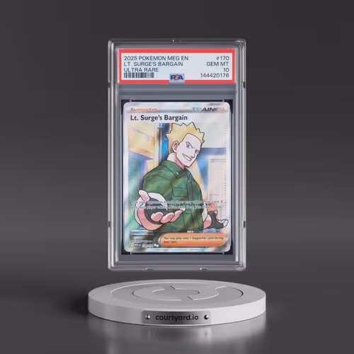 2025 Pokémon Meg EN-Mega Evolution #170 LT. Surge's Bargain - Ultra Rare (PSA 10 GEM MINT)